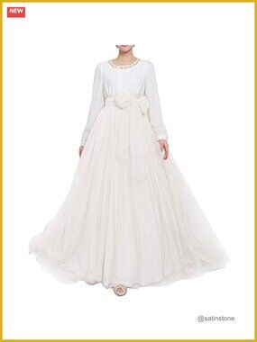 Floor Length Tulle Maxi Skirt High Waisted A Line Tutu Skirt Wedding Party Ball